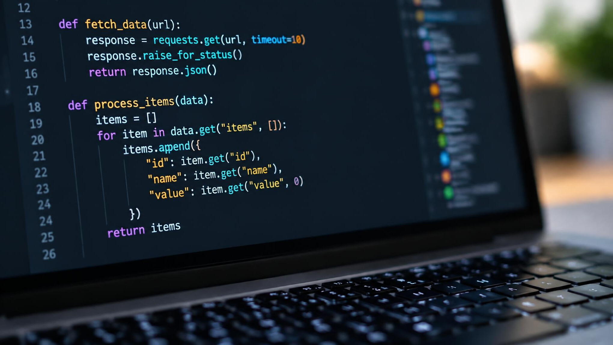 Close-up of programming code on a screen